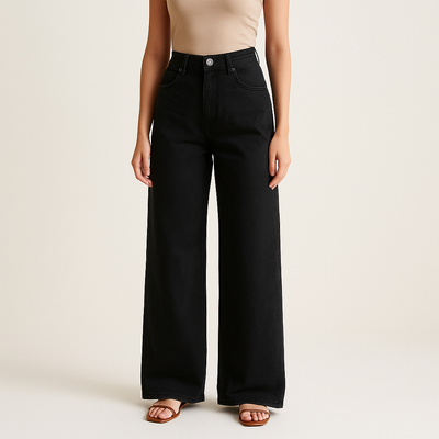 Pantalones para mujer de tiro alto y pierna ancha - Savrelle