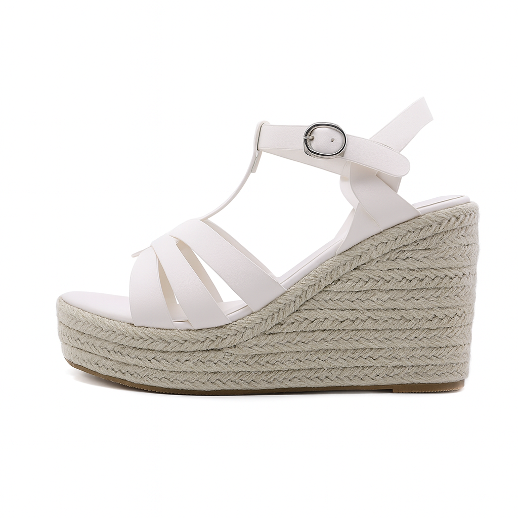 Sandalias plataforma yute con tiras cruzadas - Liora