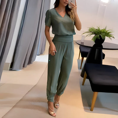 Blusana - Conjunto de blusa y pantalón de moda con cobertura para el vientre.