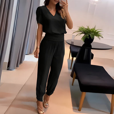 Blusana - Conjunto de blusa y pantalón de moda con cobertura para el vientre.
