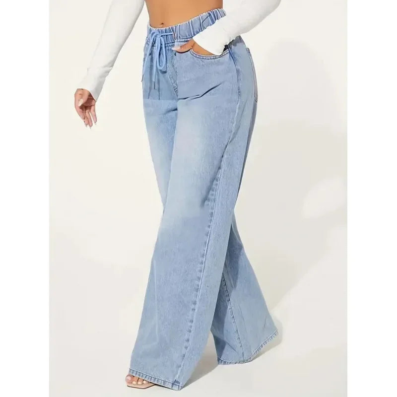 Pantalon vaquero mujer ancho talle alto - Amandine