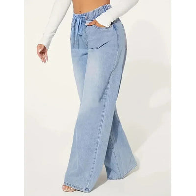 Pantalon vaquero mujer ancho talle alto - Amandine