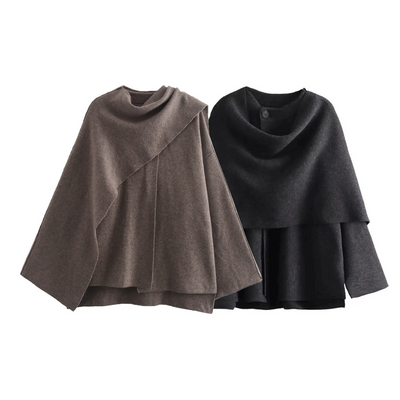 Capa mujer elegante corte moderno tejido suave - Doriane