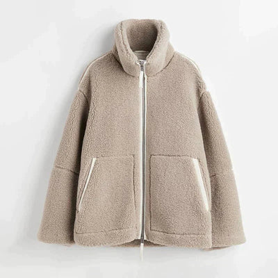Chaqueta oversized mujer calida con cremallera - Selindra