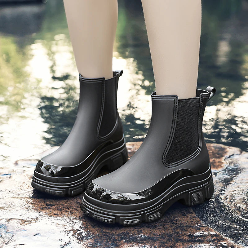 Botas mujer impermeables suela gruesa elasticas - Liora