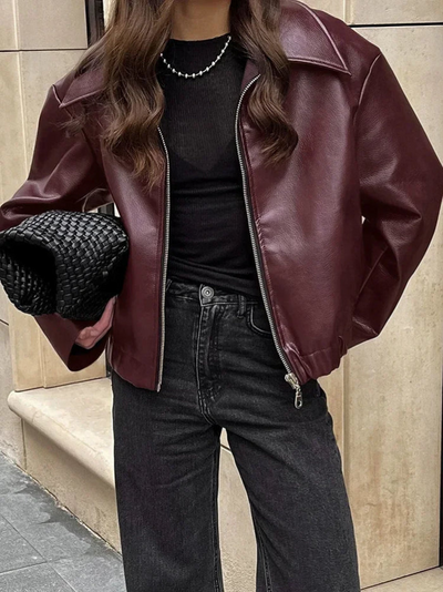 Chaqueta mujer efecto piel vegana estilo premium - Maelle