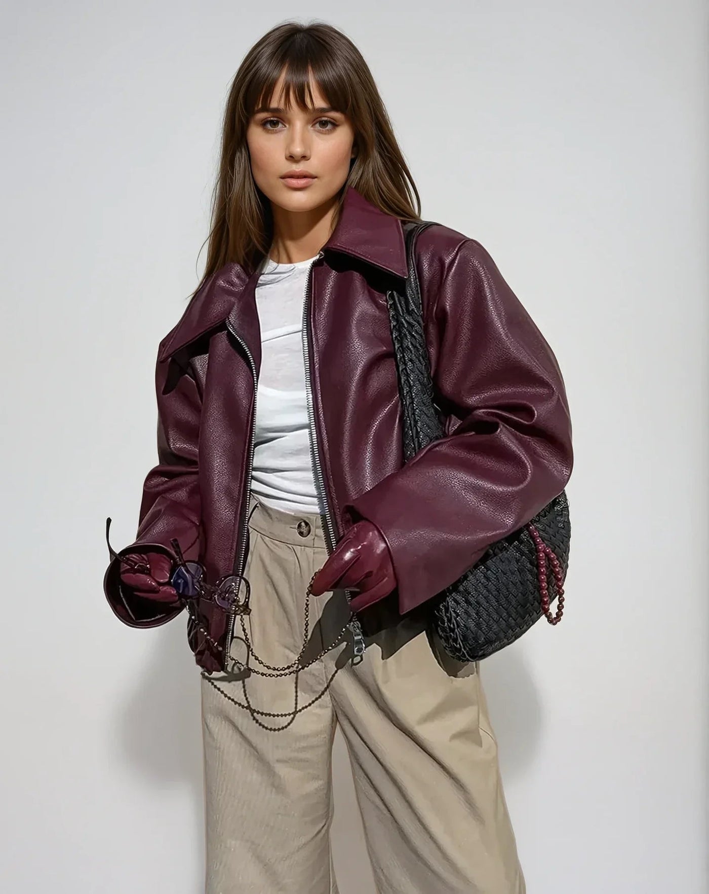 Chaqueta mujer efecto piel vegana estilo premium - Maelle