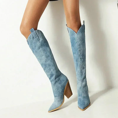 Botas mujer altas estilo cowboy tacon ancho - Vanya