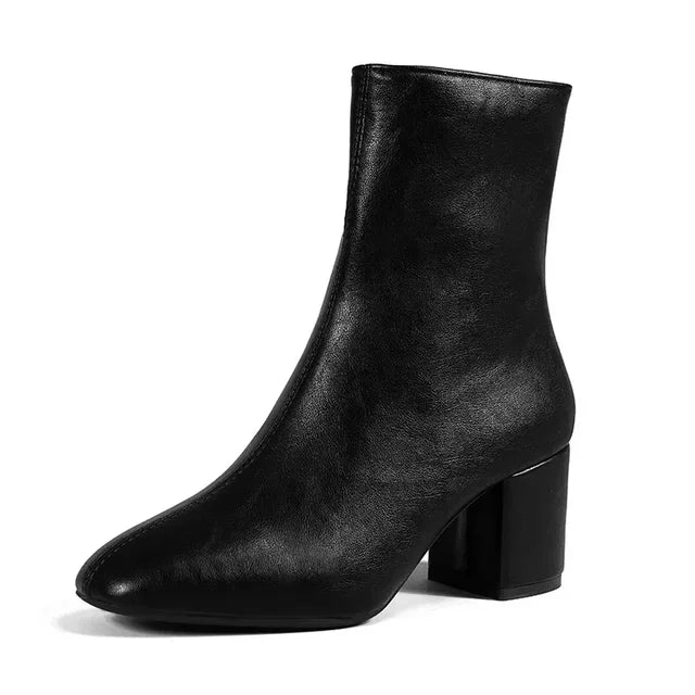 Botines mujer piel vegana tacon medio - Yiva
