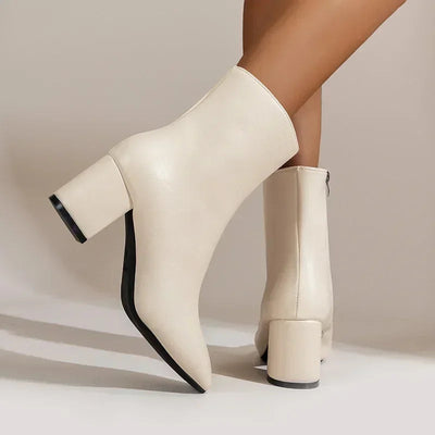 Botines mujer piel vegana tacon medio - Yiva