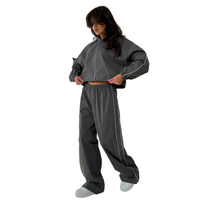 Conjunto deportivo con chaqueta y pantalon ancho - Giada