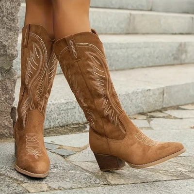 Botas vaqueras mujer bordadas con tacon - Yvette