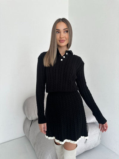 Vestido mujer de punto trenzado con cuello alto - Shenia