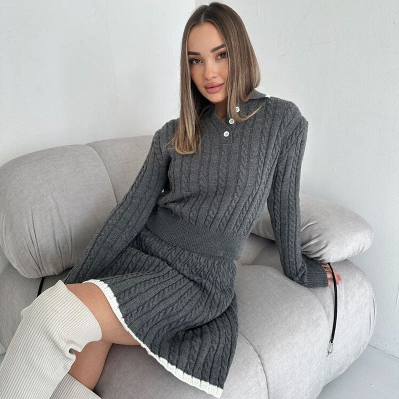 Vestido mujer de punto trenzado con cuello alto - Shenia