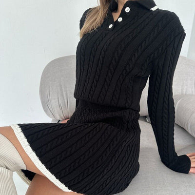 Vestido mujer de punto trenzado con cuello alto - Shenia