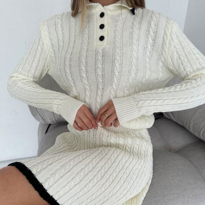 Vestido mujer de punto trenzado con cuello alto - Shenia