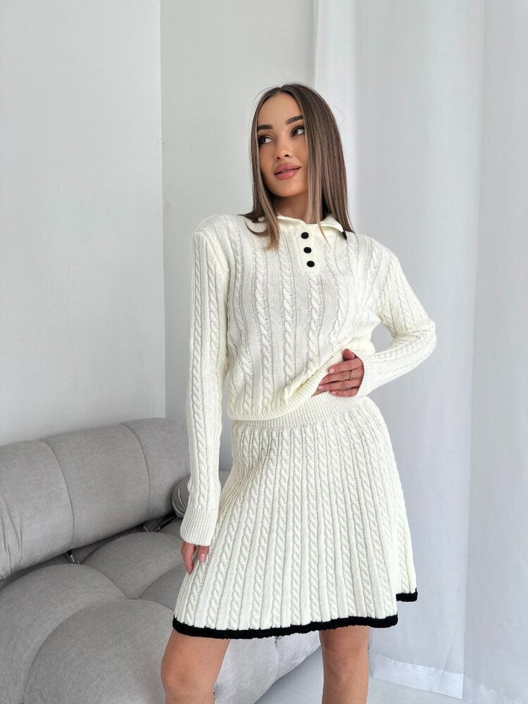 Vestido mujer de punto trenzado con cuello alto - Shenia