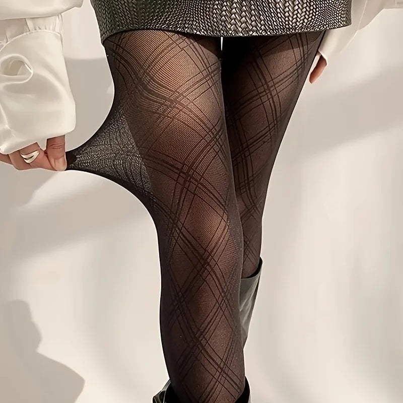 Medias mujer con estampado a cuadros - Eliane