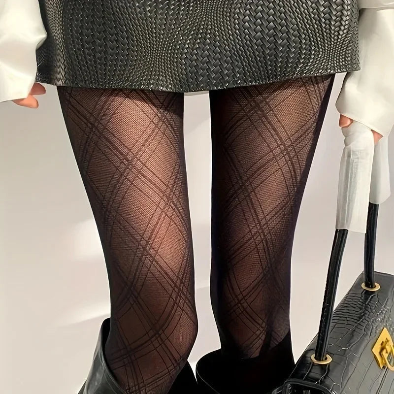 Medias mujer con estampado a cuadros - Eliane