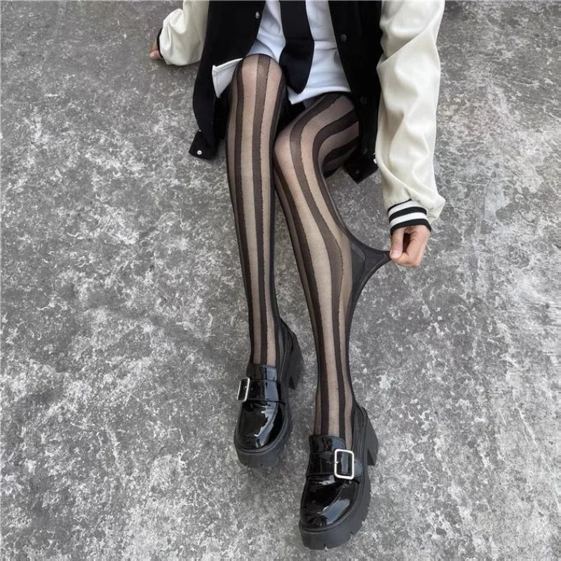 Medias mujer con rayas verticales - Elara