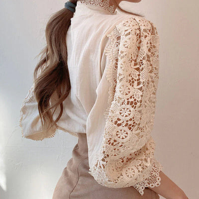 Blusa mujer encaje manga larga - Elisabetta