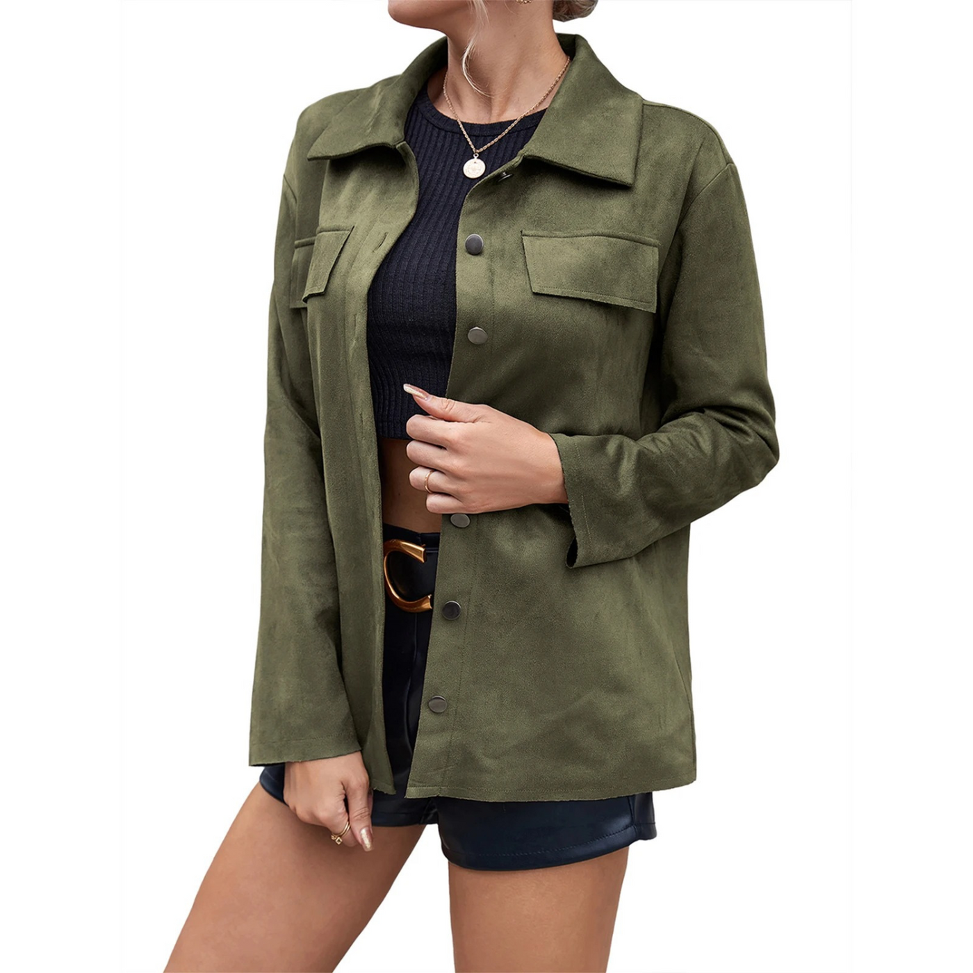 Chaqueta mujer de ante con botones - Valay