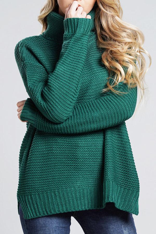 Sueter mujer punto grueso cuello alto - Alice