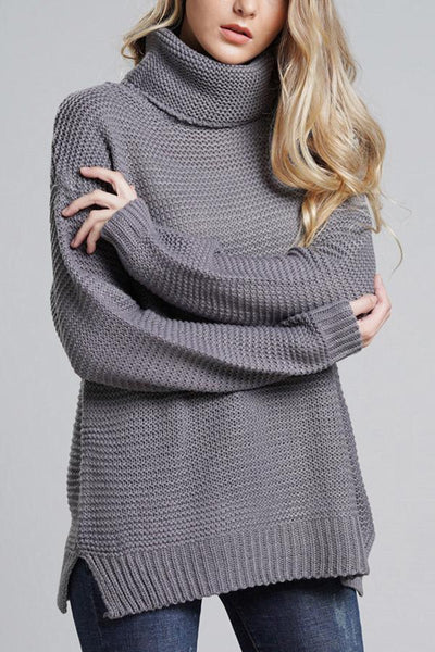 Sueter mujer punto grueso cuello alto - Alice