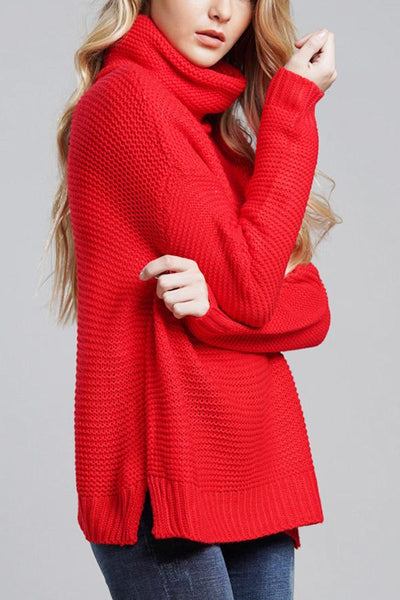 Sueter mujer punto grueso cuello alto - Alice
