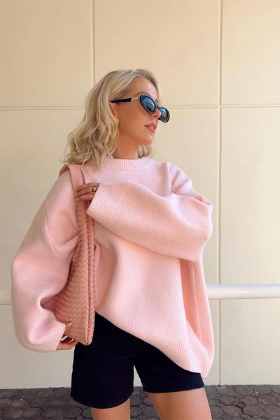 Sueter oversized mujer tejido suave estilo casual - Karina