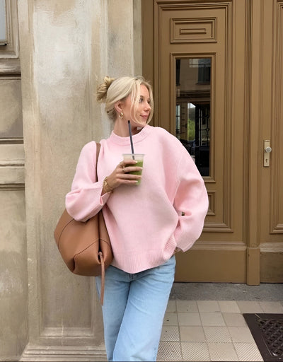 Sueter oversized mujer tejido suave estilo casual - Karina
