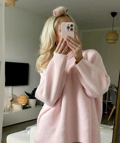 Sueter oversized mujer tejido suave estilo casual - Karina