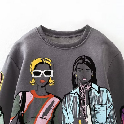 LuxeKnit - Sudaderas holgadas con estampado