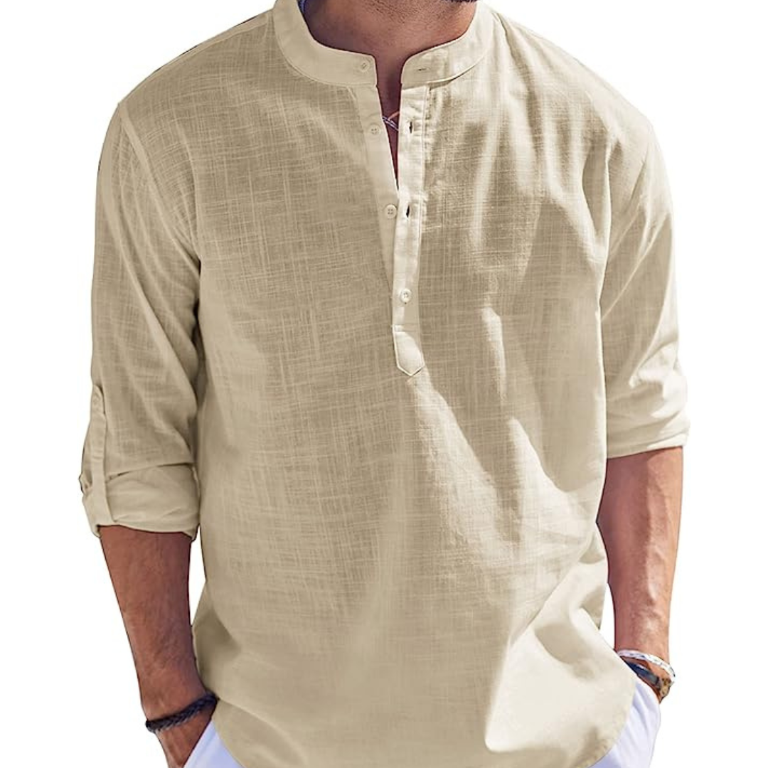 EWAN - Camisa de Lino Henley