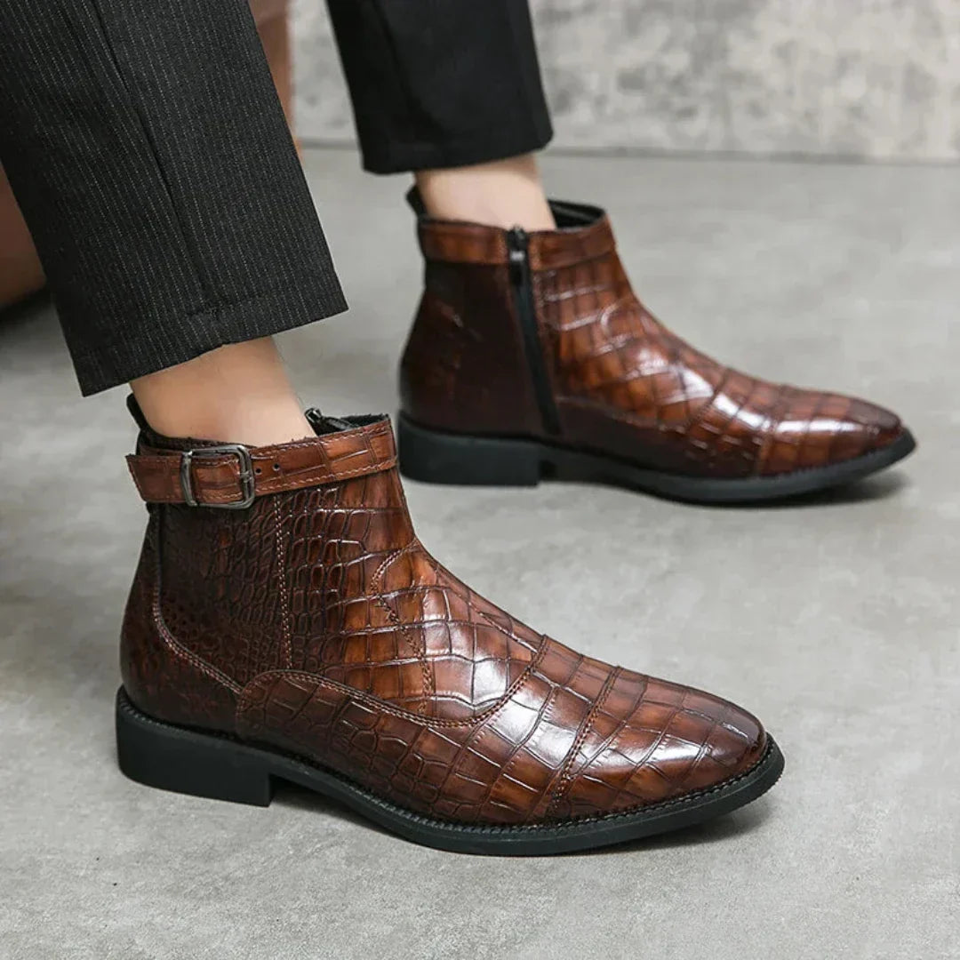 Elegantes botas Chelsea de piel para hombre