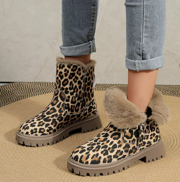 Elaine - Botas Chelsea estampadas de leopardo para mujer
