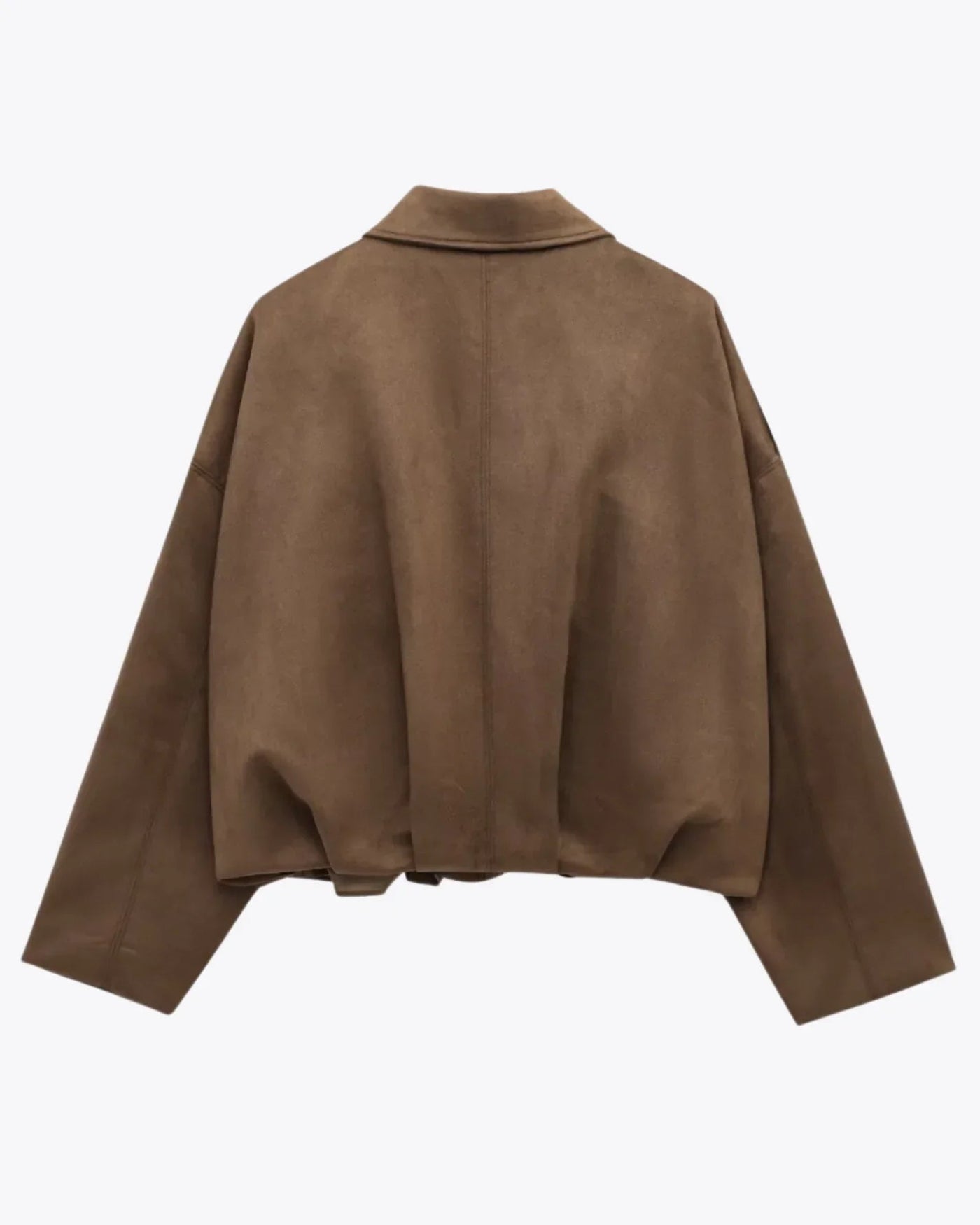 Chaqueta oversized de mujer en piel vegana estilo ante - Fabiane