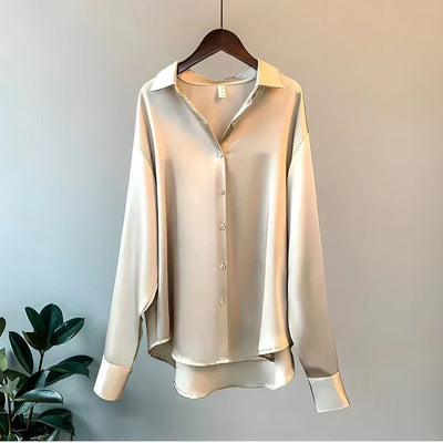 Ledina - Lujosa camisa femenina de seda para un look elegante