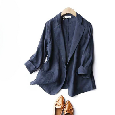 Blazer casual de lino para mujer - Amara