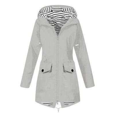 Abrigo mujer impermeable ligero con capucha ajustable - Jade