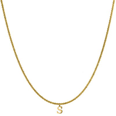 Cadena Sparkle Basic Letter chapada en oro de 14 quilates