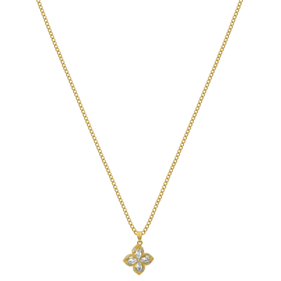 Collar Flor giratoria chapado en oro de 18 quilates