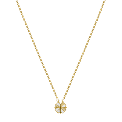 Collar Lucky corazón de nácar chapado en oro de 18 quilates