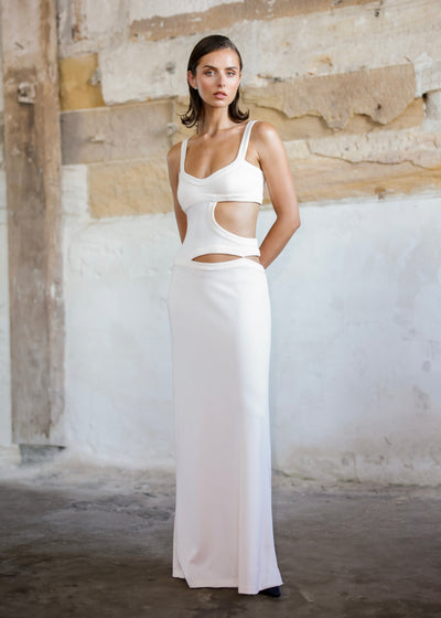 Nora - Vestido blanco ajustado de moda