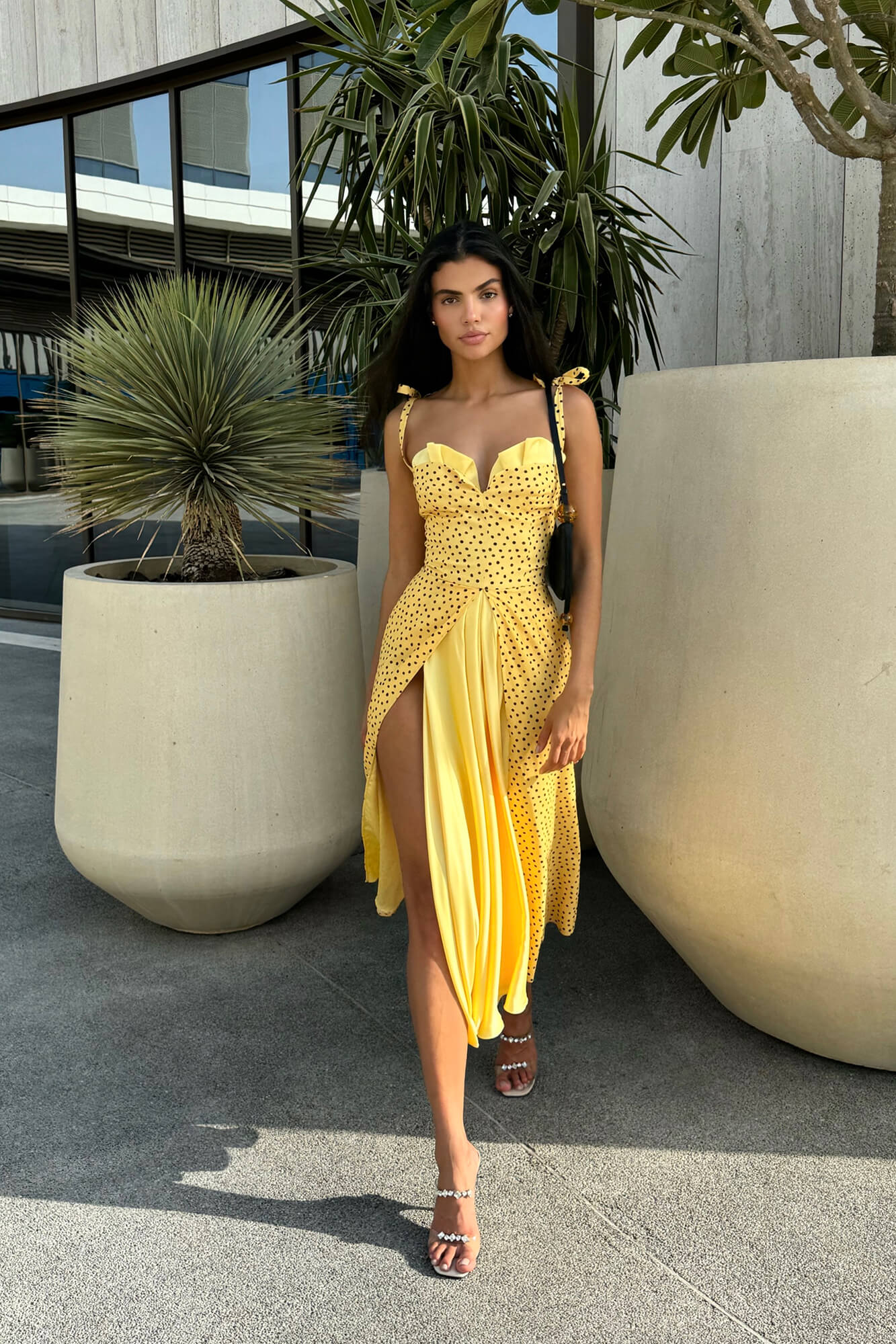 Stefania - Vestido largo maxi con escote en V