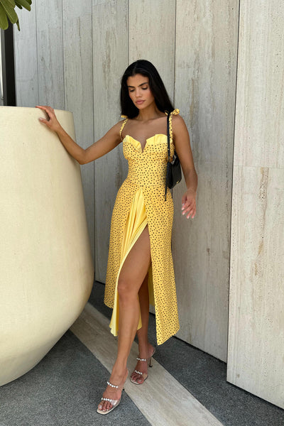 Stefania - Vestido largo maxi con escote en V