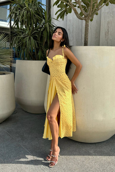 Stefania - Vestido largo maxi con escote en V