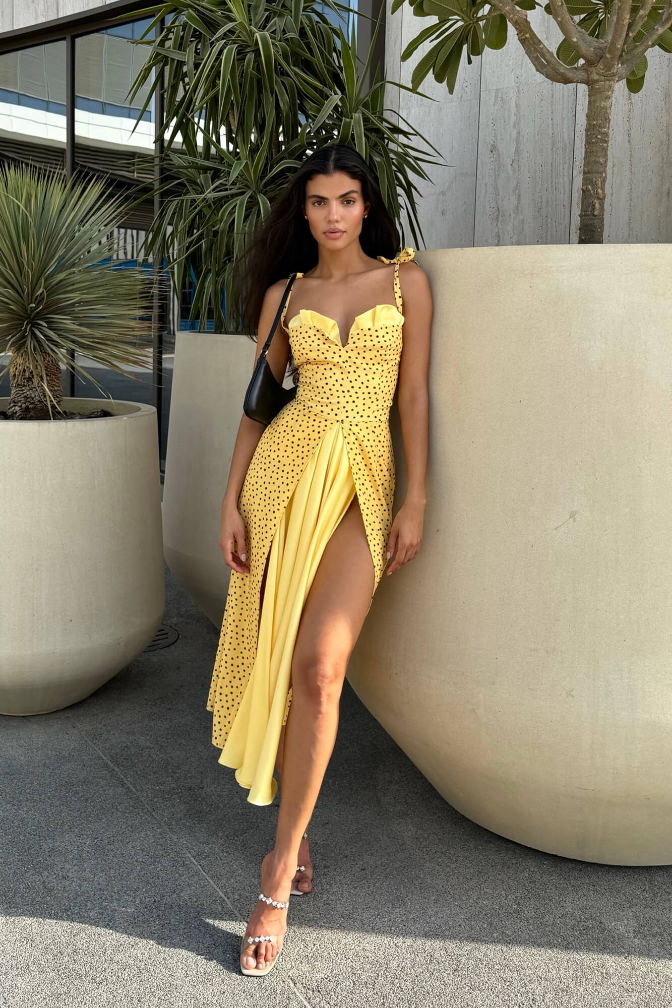 Stefania - Vestido largo maxi con escote en V