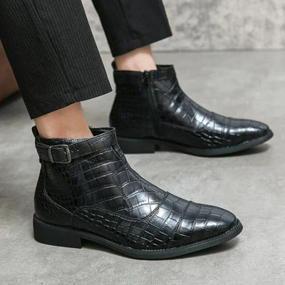 Elegantes botas Chelsea de piel para hombre