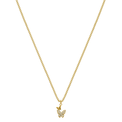 Mini cadena mariposa chapada en oro de 14 quilates